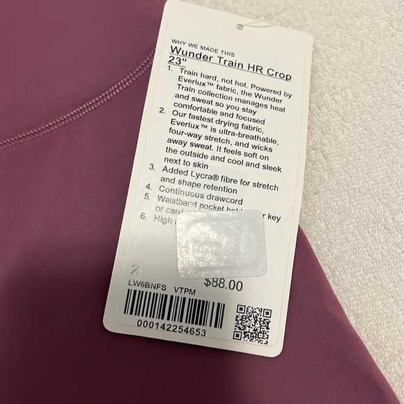 NWT Lululemon Wunder Train Crop 23” - Picture 2 of 3